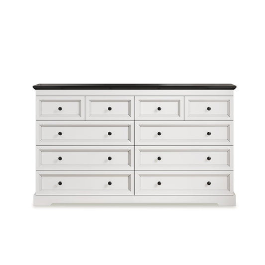 HAUOMS Dresser 10 Drawers Dresser Black & White