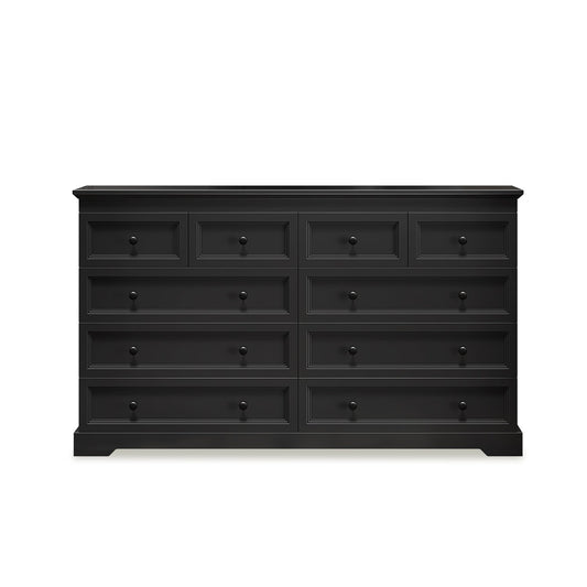 HAUOMS Dresser Black 10 Drawers Dresser Black