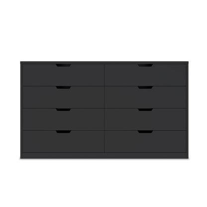 HAUOMS Dresser Black 8 Drawers Dresser Black