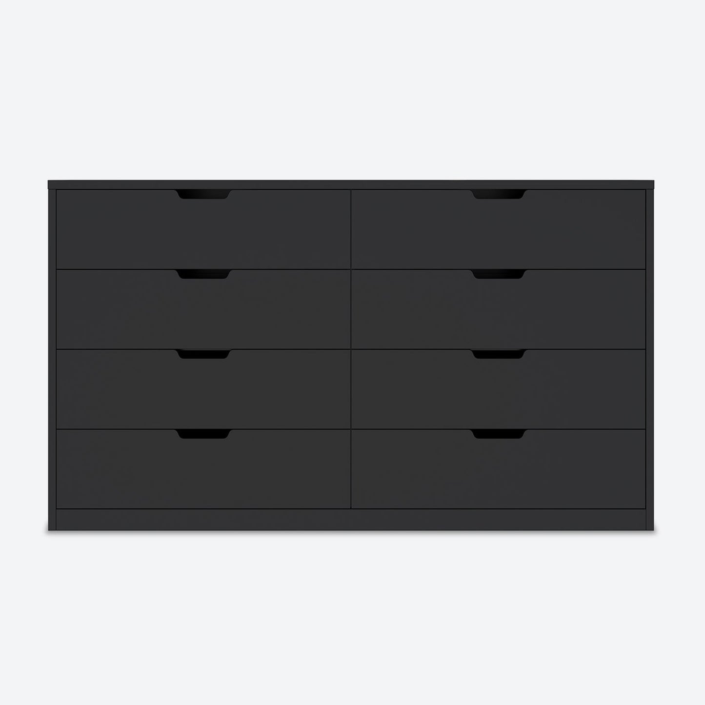 HAUOMS Dresser Black 8 Drawers Dresser Black