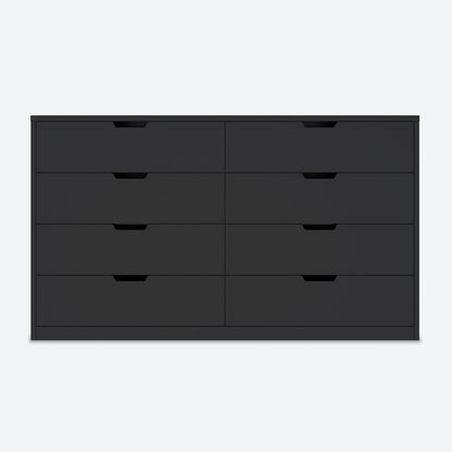 HAUOMS Dresser Black 8 Drawers Dresser Black