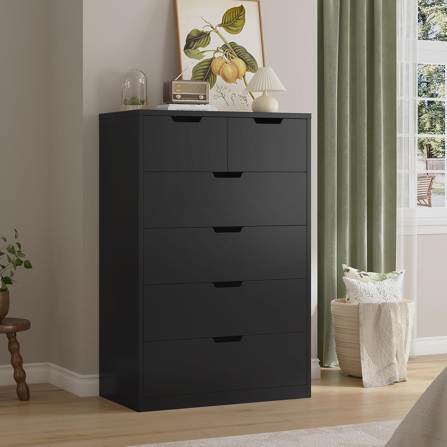 HAUOMS Dresser Black Closet Dressers Black