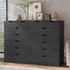 HAUOMS Dresser Black HAUOMS 51.2" Tall Dresser with 7 Drawer Modern Chest of Drawers for Bedroom Living Room