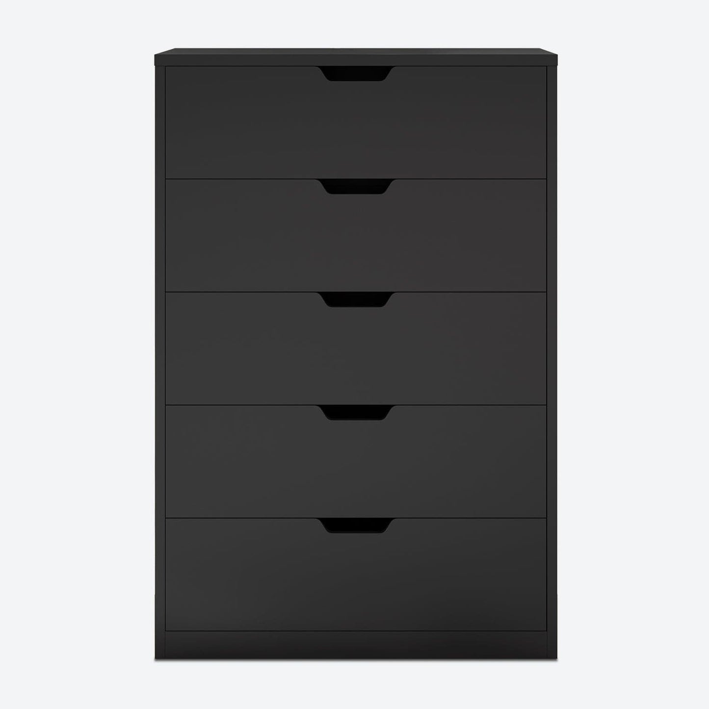 HAUOMS Dresser Black Tall 5 Drawer Dresser, Black