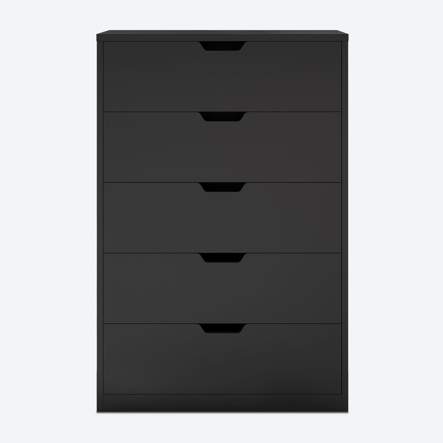 HAUOMS Dresser Black Tall 5 Drawer Dresser, Black