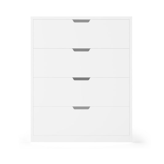 HAUOMS Dresser Creamy White 4 Drawers Dresser White