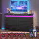 HAUOMS Dresser HAUOMS 31.5" Tall Dresser with 6 Drawer and LED Light Modern Chest Dressers of Drawers for Bedroom Living Room
