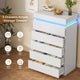 HAUOMS Dresser HAUOMS 44.9" Tall Dresser with 5 Drawers and LED Light Modern Chest of Drawers for Bedroom Living Room Entryway Hallway