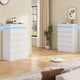 HAUOMS Dresser HAUOMS 44.9" Tall Dresser with 5 Drawers and LED Light Modern Chest of Drawers for Bedroom Living Room Entryway Hallway