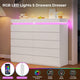 HAUOMS Dresser HAUOMS 44.9" Tall Dresser with 5 Drawers and LED Light Modern Chest of Drawers for Bedroom Living Room Entryway Hallway