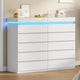 HAUOMS Dresser HAUOMS 44.9" Tall Dresser with 5 Drawers and LED Light Modern Chest of Drawers for Bedroom Living Room Entryway Hallway