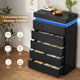 HAUOMS Dresser HAUOMS 44.9" Tall Dresser with 5 Drawers and LED Light Modern Chest of Drawers for Bedroom Living Room Entryway Hallway