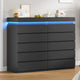 HAUOMS Dresser HAUOMS 44.9" Tall Dresser with 5 Drawers and LED Light Modern Chest of Drawers for Bedroom Living Room Entryway Hallway