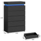 HAUOMS Dresser HAUOMS 44.9" Tall Dresser with 5 Drawers and LED Light Modern Chest of Drawers for Bedroom Living Room Entryway Hallway