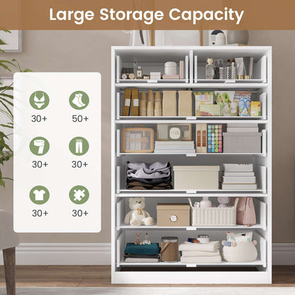 HAUOMS Dresser HAUOMS 51.2" Tall Dresser with 7 Drawer Modern Chest of Drawers for Bedroom Living Room