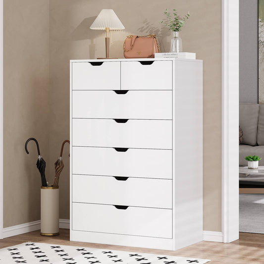 HAUOMS Dresser HAUOMS 51.2" Tall Dresser with 7 Drawer Modern Chest of Drawers for Bedroom Living Room