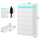 HAUOMS Dresser HAUOMS 52.6" Tall Dresser with 6 Drawers and LED Lights Modern Chest of Drawers for Bedroom Living Room