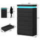 HAUOMS Dresser HAUOMS 52.6" Tall Dresser with 6 Drawers and LED Lights Modern Chest of Drawers for Bedroom Living Room