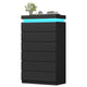 HAUOMS Dresser HAUOMS 52.6" Tall Dresser with 6 Drawers and LED Lights Modern Chest of Drawers for Bedroom Living Room