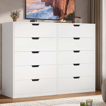 HAUOMS Dresser Tall 5 Drawer Dresser White