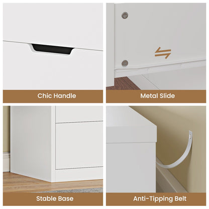 HAUOMS Dresser Tall 5 Drawer Dresser White