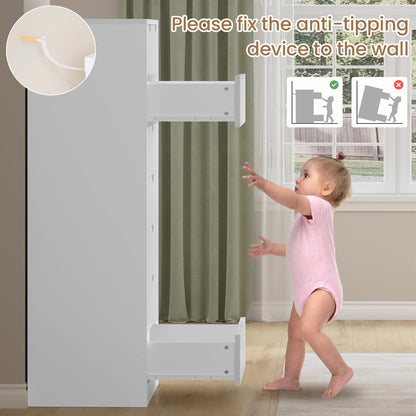 HAUOMS Dresser White Tall 8 Drawer White Dresser