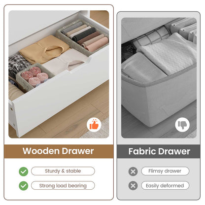 HAUOMS Dresser White Tall 8 Drawer White Dresser