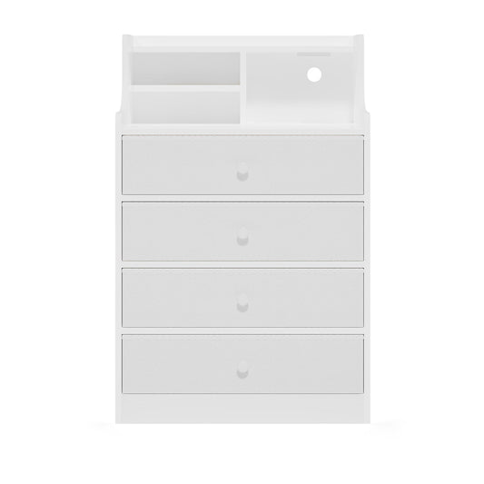 HAUOMS Dresser White Tall Dresser with 4 Drawers White