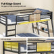 HAUOMS HAUOMS Twin Bunk Beds with Desk RGB LED Lights Power Outlets Underneath Storage Metal Beds with Safety Guardrail and Ladders No Box Spring Needed