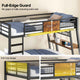 HAUOMS HAUOMS Twin Bunk Beds with Desk RGB LED Lights Power Outlets Underneath Storage Metal Beds with Safety Guardrail and Ladders No Box Spring Needed