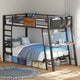 HAUOMS HAUOMS Twin Bunk Beds with Desk RGB LED Lights Power Outlets Underneath Storage Metal Beds with Safety Guardrail and Ladders No Box Spring Needed