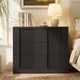 HAUOMS Nightstand Black HAUOMS 27.6” Tall Fluted Nightstand with 3 Drawers Storage Extra Large Mid-Century Modern Wood Bedside End Table