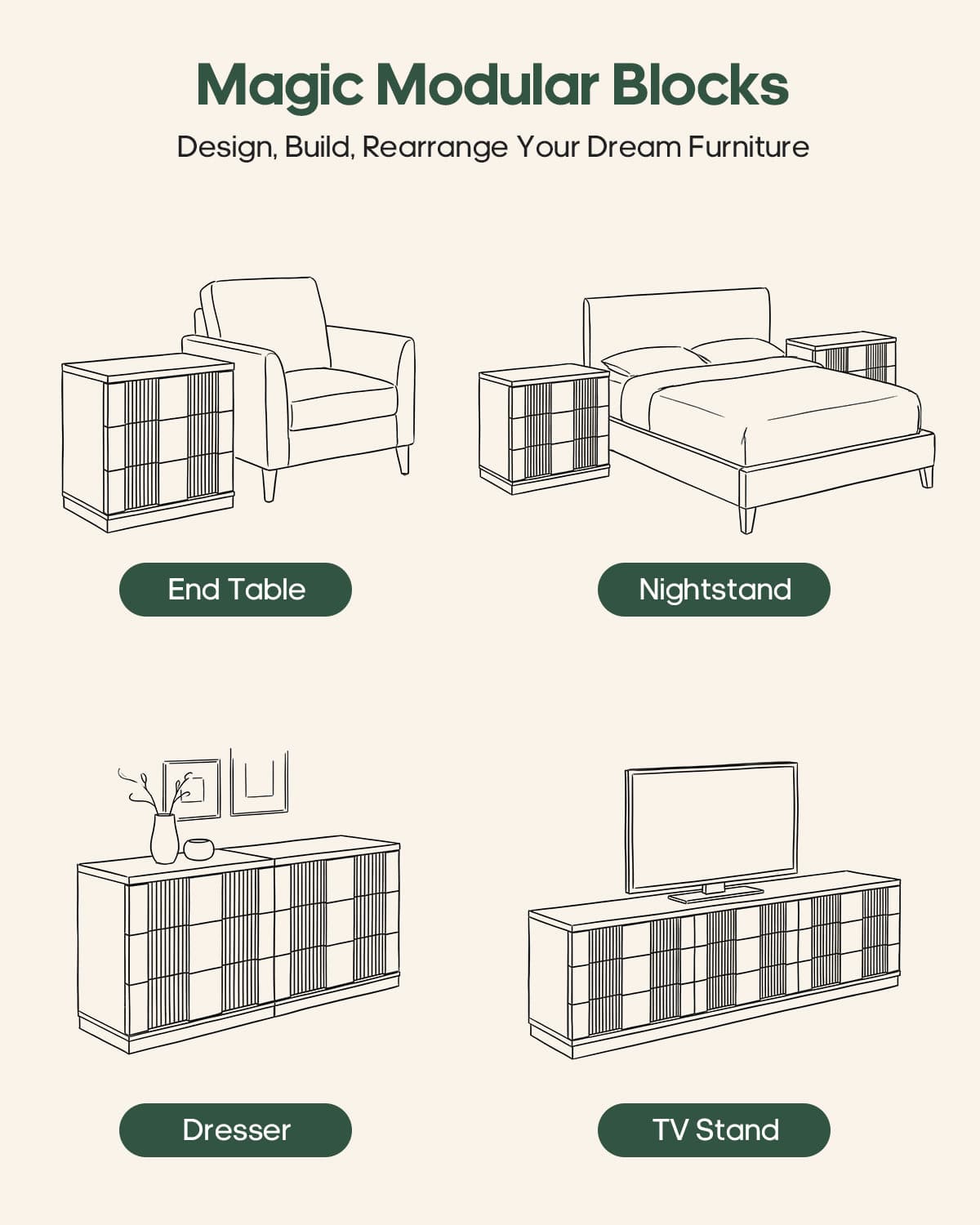 HAUOMS Nightstand Oak / Mid-Century Modern / Engineered Wood 31.3” W Oversized Extra Large Tall Nightstand, Oak