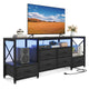 HAUOMS TV Stand HAUOMS 63" TV Stand with LED Light and Power Outlets Industrial TV Console Table with 6 Fabric Drawers and Open Shelves