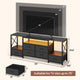 HAUOMS TV Stand HAUOMS 63" TV Stand with LED Light and Power Outlets Industrial TV Console Table with 6 Fabric Drawers and Open Shelves