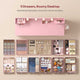 HAUOMS Vanity HAUOMS 43.3” Vanity with Lights and Mirror 11 Drawer and 6 Open Shelves Makeup Vanity with Power Strip for Bedroom