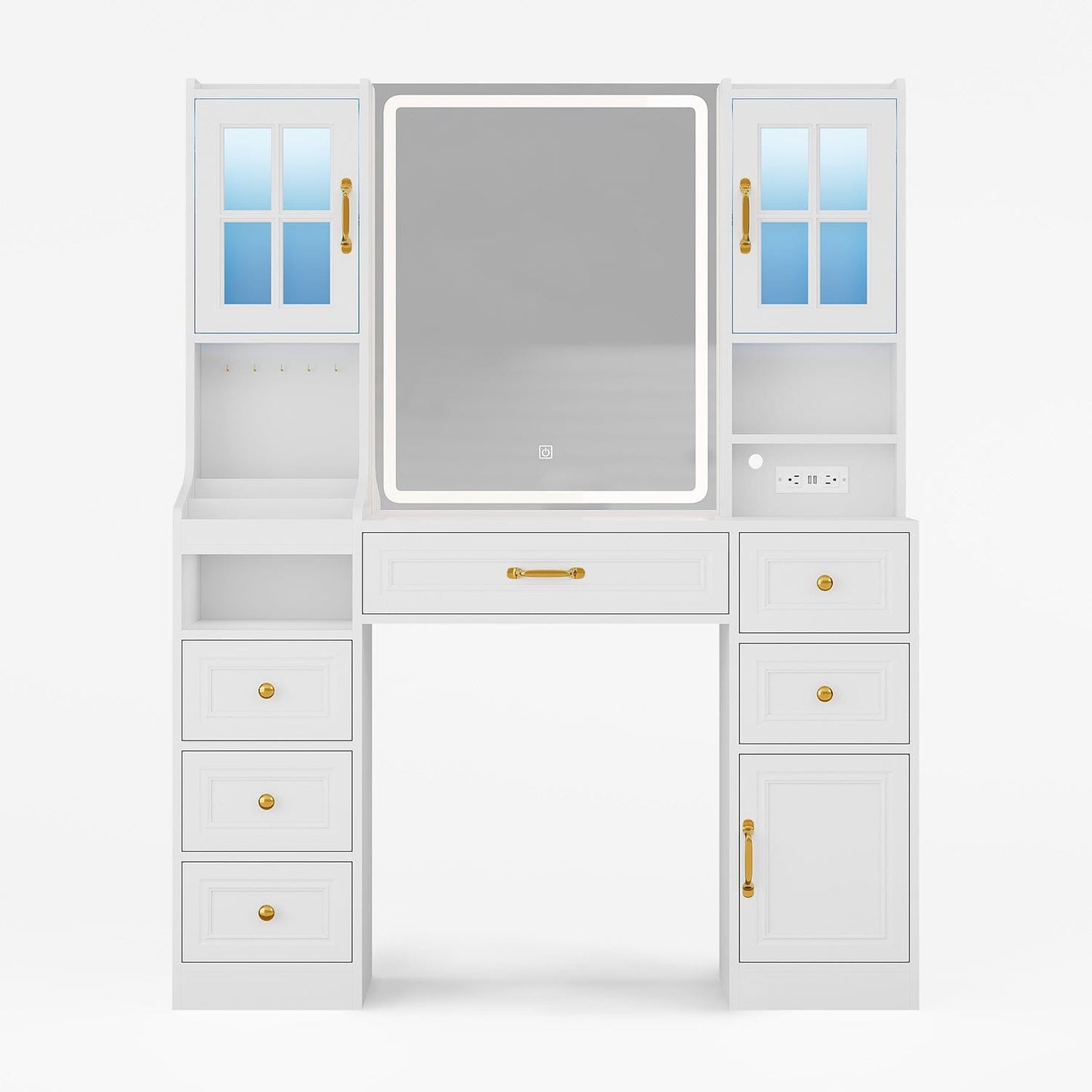 HAUOMS Vanity White Makeup Vanity Table White