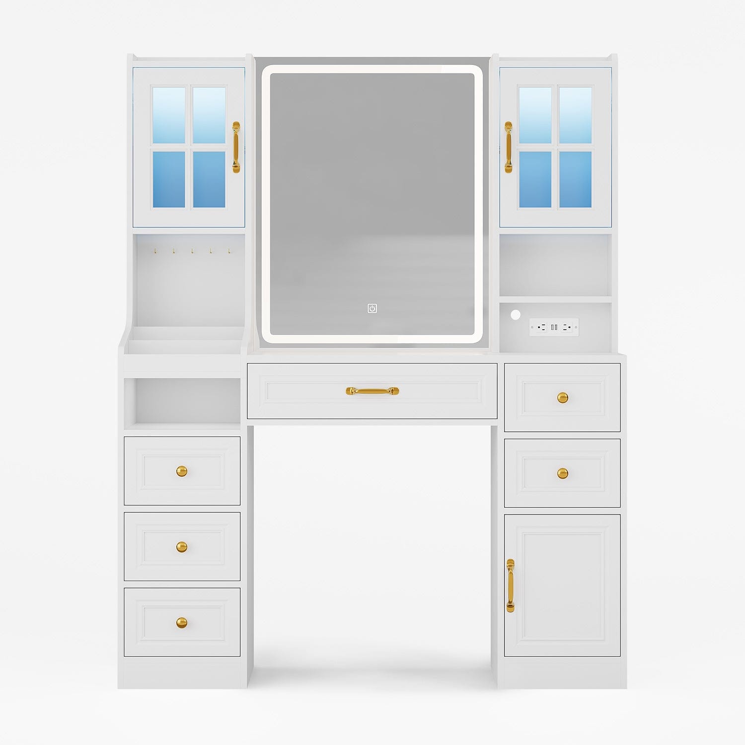 HAUOMS Vanity White Makeup Vanity Table White