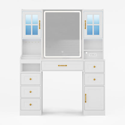 HAUOMS Vanity White Makeup Vanity Table White